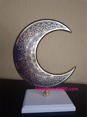 Ramadan decor islamic crescent moon figurine